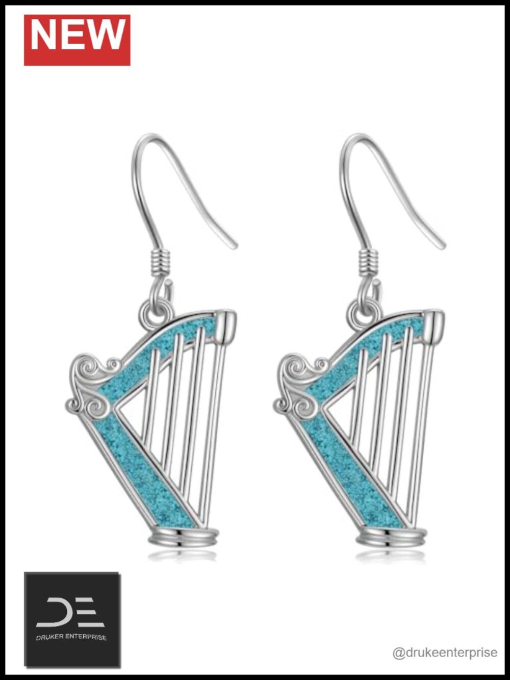 Sterling Silver Ocean Earrings Opal Turquoise Dangle Drop Sea Animal Jewelry